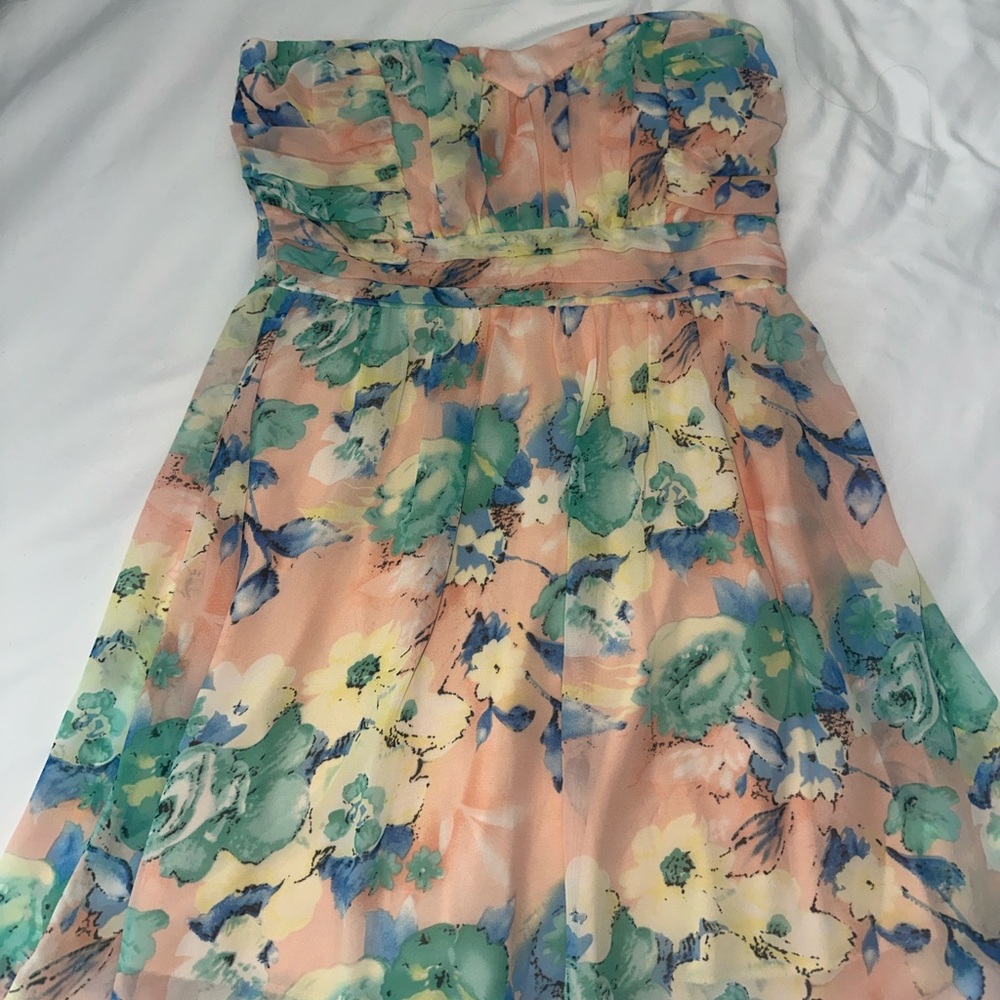 Floral Strapless Mini Dress